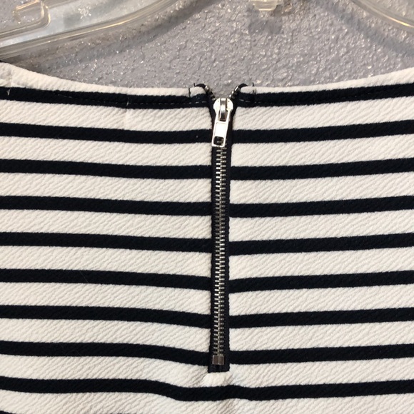 Anthro Green Envelope striped bell sleeve top Women's L zip back shirt blouse - Picture 8 of 9